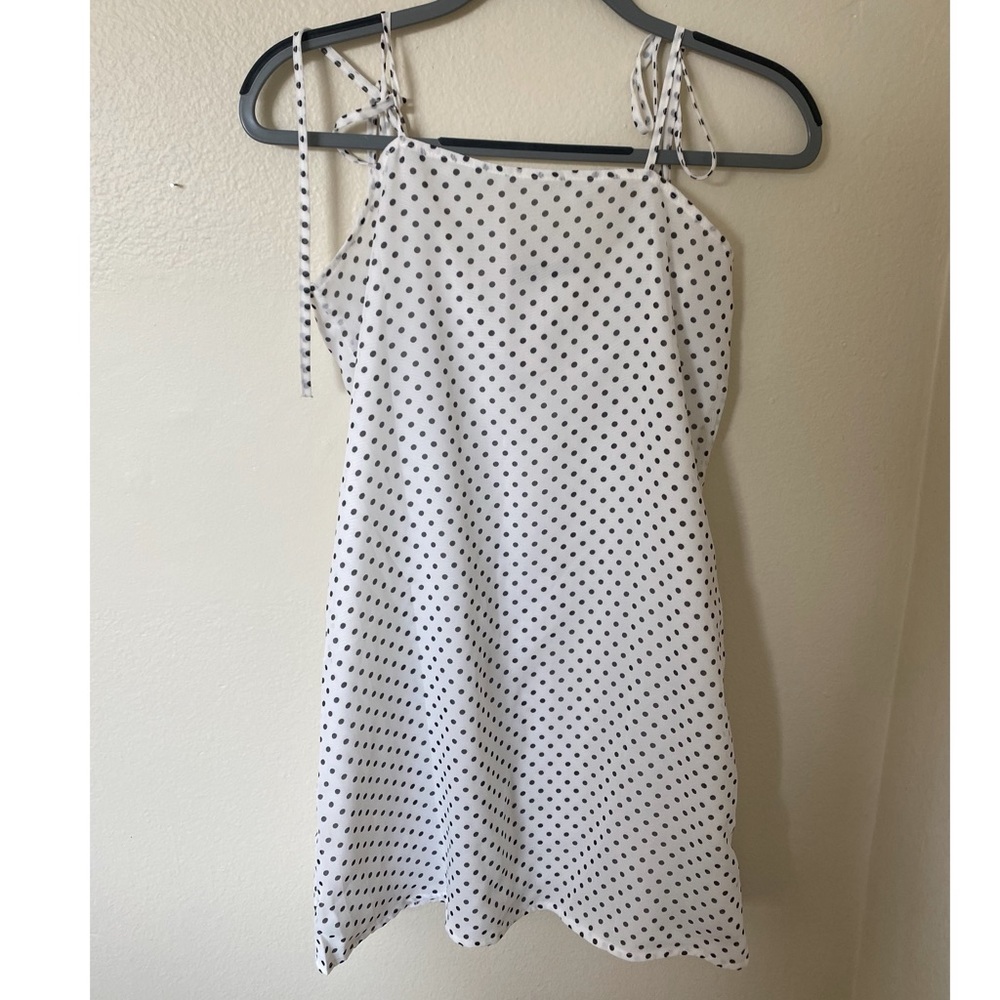 Black and white polka dot dress